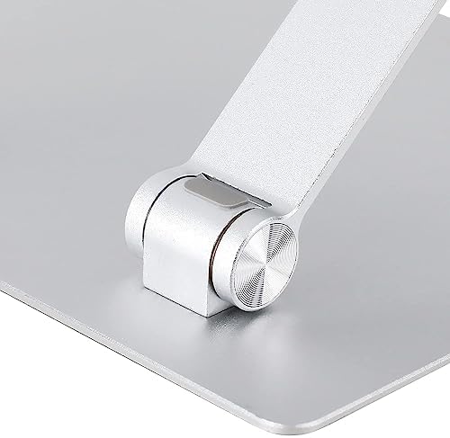 Amazon Basics Sturdy and Portable Ergonomic Laptop Stand for Desk, Adjustable Riser, Fits all Laptops and Notebooks up to 17.3 Inch, Silver, 10 x 8.7 x 6 in