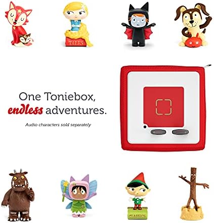 Toniebox Audio Player Starter Set with Playtime Puppy - Listen, Learn, and Play with One Huggable Little Box - Red
