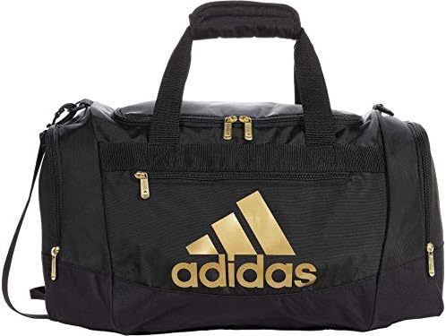 adidas Unisex Defender 4.0 Gym Duffel Bag for Men and Women, Black/Gold Metallic, Small (38L)