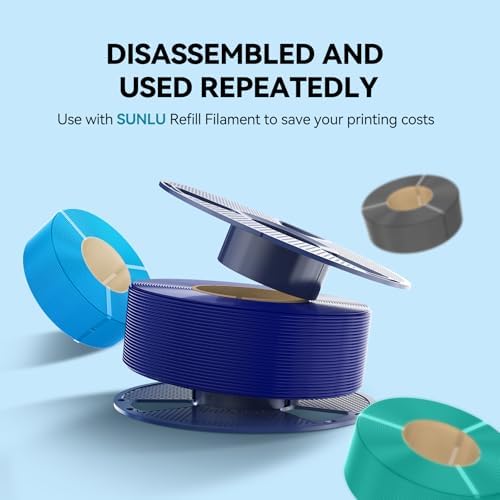 SUNLU 3D Printer Filament, Neatly Wound PLA Filament 1.75 mm, Dimensional Accuracy +/- 0.02mm, Fit Most FDM 3D Printers, 1kg Spool (2.2lbs), 330 Meters, Transparent 3D Printing Filament, Clear Blue