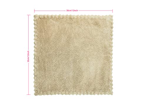 Kyapoo Baby Washcloths 12 Pack 12x12 Inches Microfiber Coral Fleece Extra Absorbent and Soft for Newborns, Infants and Toddlers-Brown