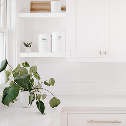 QEEIG White Bathroom Floating Shelves for Wall Shelf Over Toilet Wall Mounted Farmhouse Small 16 inch Set of 2 (008-40W)