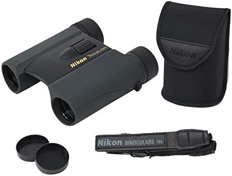 Nikon Trailblazer 8x25 ATB Black Binoculars 8218 | Waterproof, Fogproof, Dual-hinge design, Compact Binocular, Black Rubber Armoring, Mutlilayer-coated lenses | Official Nikon USA Model