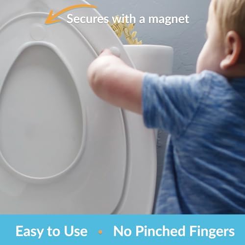 Mayfair NextStep2 Toilet Seat with Toddler Potty Training Seat Built-In, Slow Close, Easy Clean, Magnetic Removable Kids Seat, Made in USA, ELONGATED, White