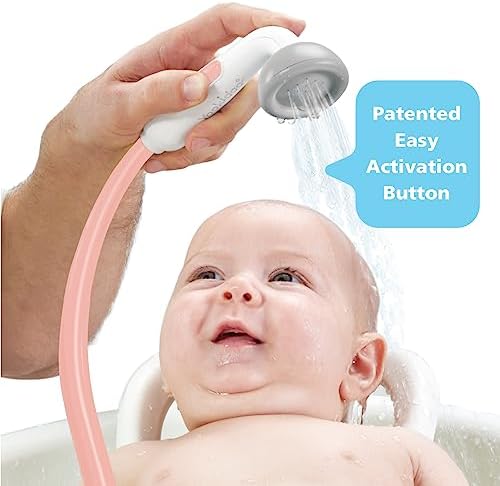Yookidoo Baby Bath Shower Head - Elephant Bath Toy and Trunk Spout Rinser - for Newborn Babies in Tub Or Sink (Pink)