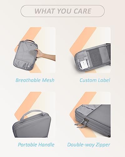 BAGSMART 6 Set Compression Packing Cubes - Lightweight Travel Essentials, Durable Luggage Organizer
