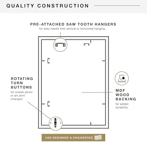 MCS Studio Gallery 18x24 Poster Frame Black Woodgrain, Vertical & Horizontal Wall Hanging Large Picture Frame for Photos, Posters & Art Prints (1-Pack)