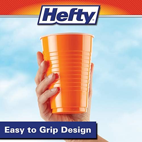 Hefty Party On Disposable Plastic Cups, Assorted, 16 Ounce, 100 Count (Pack of 2)