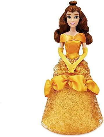 Disney Store Official Disney Princess Classic Doll (Belle from Beauty and The Beast), 11 Inches, Includes Brush with Molded Details, Posable Toy in Classic Outfit - Disney Princess Toys for Girls