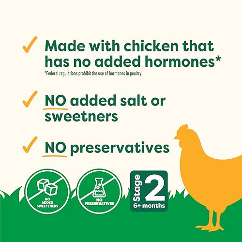 Beech-Nut Chicken Baby Food Pouches with 4g of Protein, Chicken Carrots Peas & Butternut Squash, Baby Puree Meat Baby Food Pouch, Stage 2, 3.5 oz Pouch (12 Pack)