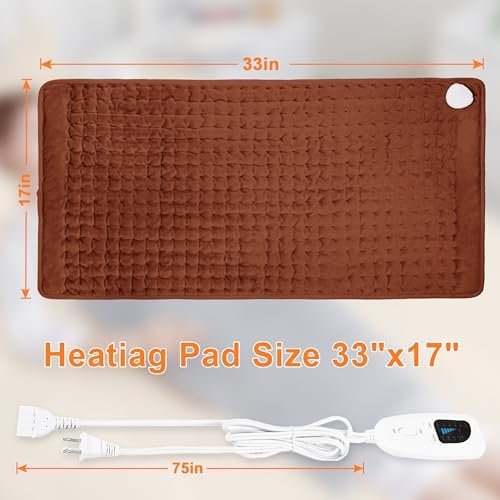Heating Pad,Electric Heating Pads for Back,Hot Heated Pad for Abdomen,Shoulder,Knee,Multiple Temp and Auto Shut Off