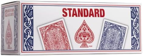 Maverick Playing Cards, Standard Index, Red and Blue, 12 Pack