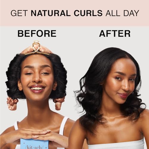 Disney x Kitsch Satin Heatless Hair Curler Set - Heatless Curls Overnight, Hair Rollers for Soft Curls & Frizz-Free Styling, No Heat Curlers To Sleep in, Curling Rod Headband - Princess Party