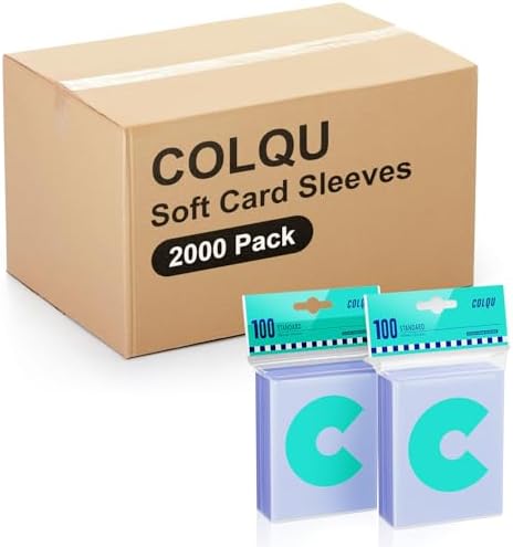 2000ct Card Sleeves for Trading Cards, Clear Penny Sleeves, Baseball Card Sleeve, Soft Sports Card Sleeve, Plastic Card Protector Fit for MTG Game Card Standard Cards