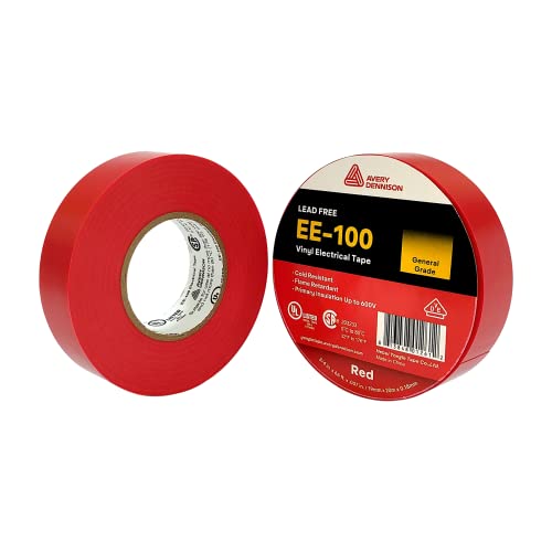 Electrical Tape, 10 Rolls General Use PVC Electric Tape, UL/CSA Listed ¾ in x 66 ft Insulating Vinyl Tape for Electrical, Repairs, Automotive and Equipment, EE-100, Red