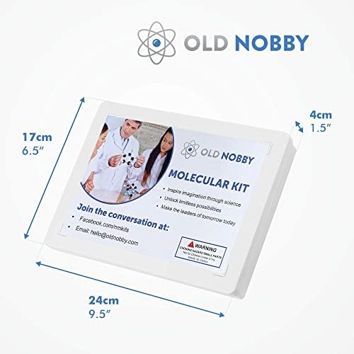 OLD NOBBY Organic Chemistry 239 Piece Model Kit - Molecular Model Kit with Atoms, Bonds, Instructional Guide, Bond Removal Tool, and Bonus Molecular Stencil