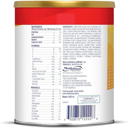 Enfamil Nutramigen Hypoallergenic Baby Formula with Iron, Lactose Free, Colic Relief from Cow's Milk Allergy Starts in 24 Hours, Brain Building DHA, Probiotic LGG for Immune Support, 27.8 Oz Can
