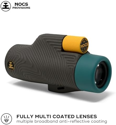 Nocs Provisions Field Tube 8x32 Waterproof Monocular, 8X Magnification Telescope, Bak4 Prism, Wide Field of View for Bird Watching, Backpacking & Wildlife Viewing - Desolation Black