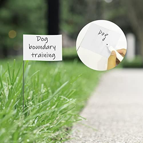 Zozen Marking Flags, White Color | 1000 Pcs/15x4x5 Inch, Yard Flags for Lawn & Irrigation & Landscape & Sprinkler & Survey & Dog Training.