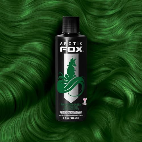 Arctic Fox Semi-Permanent Hair Dye, Vegan & Cruelty-Free, Conditioning, Ammonia-Free, Vibrant Phantom Green, Long Lasting Color, For All Hair Types, 8 Fl Oz (Pack of 2)