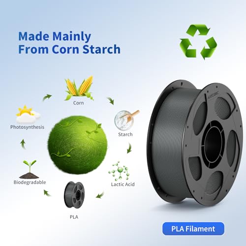 ANYCUBIC PLA Filament 1.75mm Bundle, 3D Printer Filament 1.75mm Dimensional Accuracy +/- 0.02mm, 1KG Spool (2.2 lbs), 6KG Gray