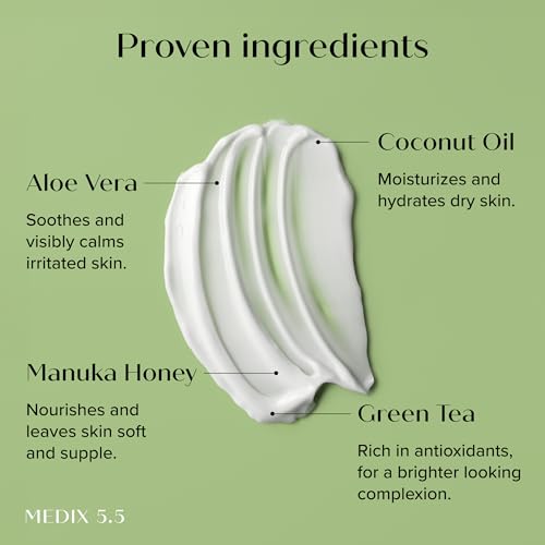 Medix 5.5 Brightening Vitamin C Cream + Coconut Oil Moisturizer Skin Care Set | Body Cream & Face Lotion Bundle | Firming Body Lotion Set For Women, Crepey Skin Treatment, Wrinkles, Cellulite, 2PC