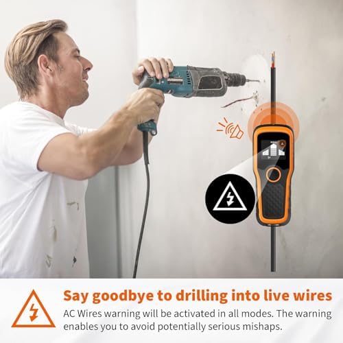 Stud Finder Wall Scanner 5-in-1 - Detector for Wood, Metal, Joists, Pipes, and AC Wires, Upgraded New version Intelligent Chip, High-Definition LCD Display Screen & Audible Alarm
