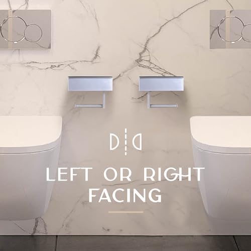 Day Moon™ White Toilet Paper Holder with Shelf - Wipe Holder for Bathroom, Flushable Wipes Dispenser, Toilet Paper and Wipes Holder