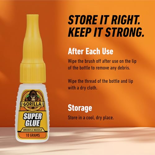 Gorilla Super Glue with Brush & Nozzle Applicator, Clear Glue, 12 Gram (Pack of 24) - All Purpose and Fast Setting for Projects and Repairs