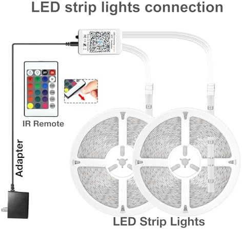 DAYBETTER LED Strip Lights 200 ft (2 Rolls of 100 ft), Smart App Control Lighting Bedroom Rome Decor with Remote, RGB Music Sync Color Changing LED Lights for Party