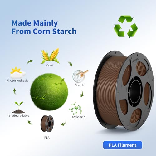 ANYCUBIC PLA 3D Printer Filament, 3D Printing PLA Filament 1.75mm Dimensional Accuracy +/- 0.02mm, 1KG Reusable Spool (2.2 lbs), Bronze