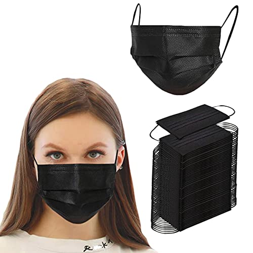 NNPCBT 500PCS 3 ply black disposable masks filter mask