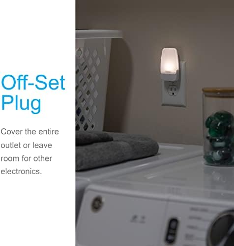 GE LED Night Light, Plug-in, Dusk to Dawn Sensor, Warm White, Ambient Lighting, Ideal for Kids and Adults Bedroom, Bathroom, Nursery, Hallway, Kitchen, 46882, 4 Pack