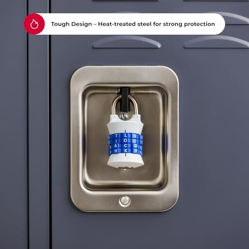 Master Lock Word Combination Lock, Set Your Own Word Letter Lock for Gym and School Lockers, Indoor Combo Padlock, Colors May Vary, 1535DWD