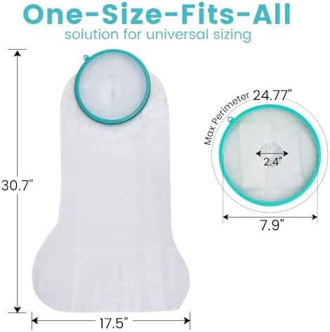 Cast Covers for Shower Leg, Waterproof Cast Cover for Showering, Cast Protector for Shower Leg Adult, Shower Boots for Foot After Surgery, Full Leg, Thigh (Diameter - 7.9") Extra Long