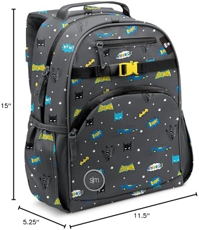 Simple Modern Medium DC Comics Batman Toddler Backpack for School Girls and Boys | Kindergarten Elementary Kids Backpack | Fletcher Collection | Kids - 15" tall | Batman POW!
