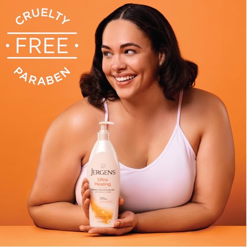 Jergens Ultra Healing Moisturizer for Dry Skin, Hand and Body Lotion, with Hydralucence Blend, Vitamins C, E and B5, 3 Oz, Pack of 8