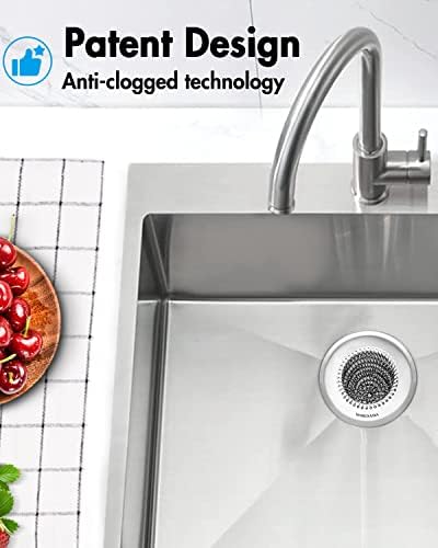 Sink Drain Strainer, Reversible Easy Clean Mesh Sink Strainer with 304 Stainless Steel, Wokdada Revolutionary Anti-Rust Large Kitchen Sink Strainer Food Catcher for Garbage Disposal Without Clogging