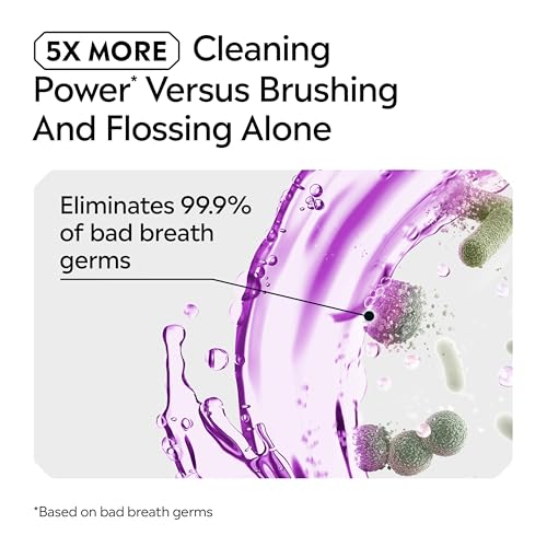 Listerine Total Care Anticavity Fluoride Mouthwash, 6 Benefits in 1 Oral Rinse Helps Kill 99% of Bad Breath Germs, Prevents Cavities, Strengthens Teeth, Fresh Mint, Twin Pack, 2 x 1 L