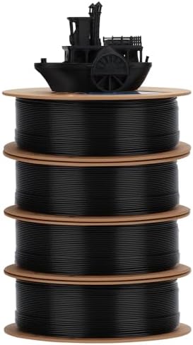 PLA Pro Filament 1.75mm 3D Printing Filament PLA+ 1kg*4 Bundle Cardboard Spool Dimensional Accuracy +/- 0.03 mm-4 Pack Black
