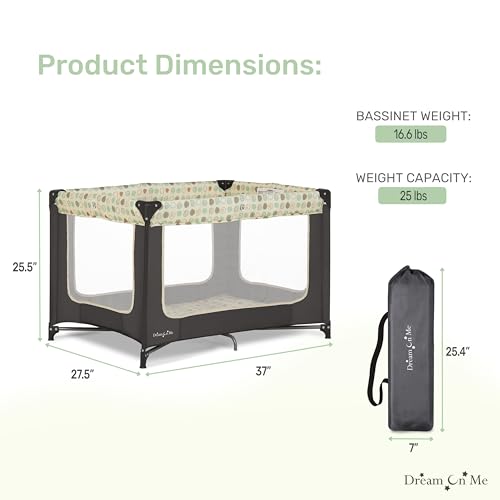 Dream On Me Zodiak Portable Playard in Grey, Lightweight, Packable and Easy Setup Baby Playard, Breathable Mesh Sides and Soft Fabric - Comes with a Removable Padded Mat