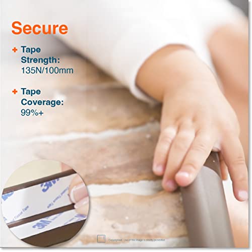 Roving Cove HeftyFit Edge Corner Protector Baby Proofing (Large 18ft Edge 8 Corners), Heavy-Duty, Soft NBR Rubber Foam, Furniture Fireplace Safety Bumper Guard, 3M Adhesive, Oyster White (Off White)