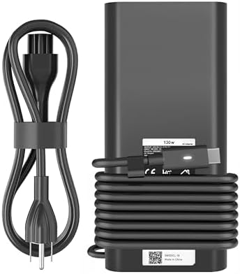 130W USB C Laptop Charger Compatible with Dell Precision 5570 5560 5550 5530 5760 5750 3560 Latitude 7410 7310 7210 9410 9510 5420 5520 5510 XPS 15 17 2in1 9575 9500 9700 Power Cord
