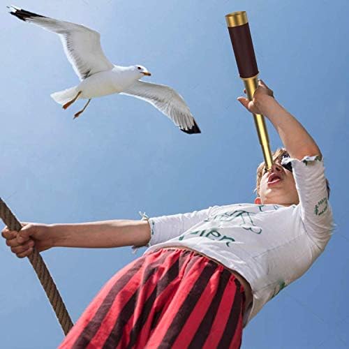 Pirate 25x30 High Powered Zoomable Collapsible Monocular Brass Spyglass Handheld Waterproof Telescope for Bird Watching Hunting Hiking Travelling