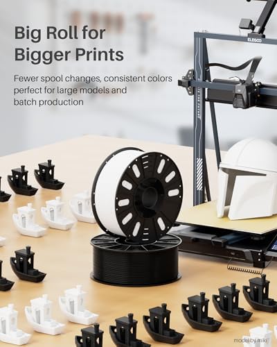 ELEGOO PETG Filament 1.75mm Black 3KG, 3D Printer Filament Dimensional Accuracy +/- 0.02 mm, 3kg Large Spool(6.6lbs) Fits for Most FDM 3D Printers