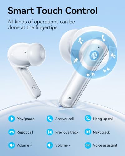 Wireless Earbuds, Bluetooth Ear Buds Headphones with LED Charging Case, Deep Bass Stereo Sound, 40 Hours Playtime, IP7, Lightweight in-Ear Earphones for iPhone Android Sports Workout