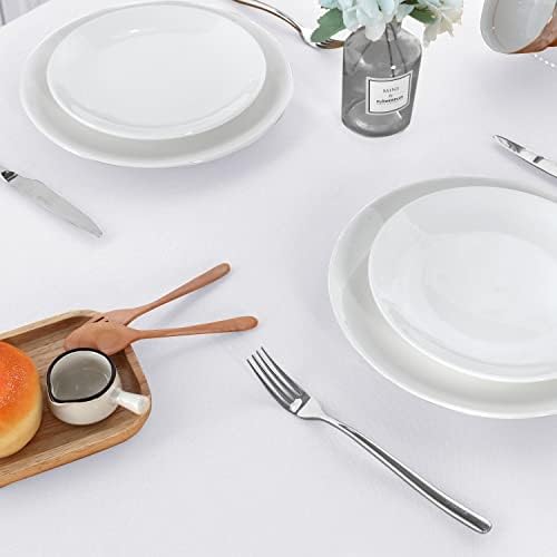 sancua 2 Pack White Tablecloth 60 x 102 Inch, Rectangle 6 Feet Table Cloth - Stain and Wrinkle Resistant Washable Polyester Table Cover for Dining Tables, Buffet Parties and Camping