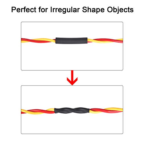 XHF UL Listed 3/8 Inch 55Ft 3:1 Waterproof Heat Shrink Tubing Roll Marine Grade Adhesive Lined Heat Shrink Tube, Insulation Sealing Oil-Proof Wear-Resistant Black