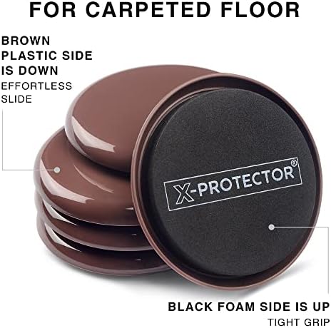 Furniture Sliders X-PROTECTOR 16 PCS – Furniture Sliders Hardwood Floors & Felt Furniture Movers – Moving Pads All Floor Types! Heavy Duty Reusable Sliders for Moving Furniture Easily & Safely!