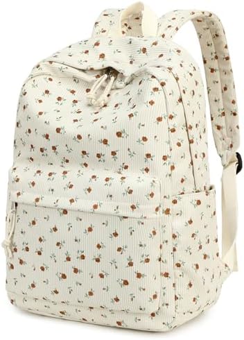 School Backpack for Teen Girls Bookbags Elementary High School Corduroy Laptop Bags Women Travel Daypacks